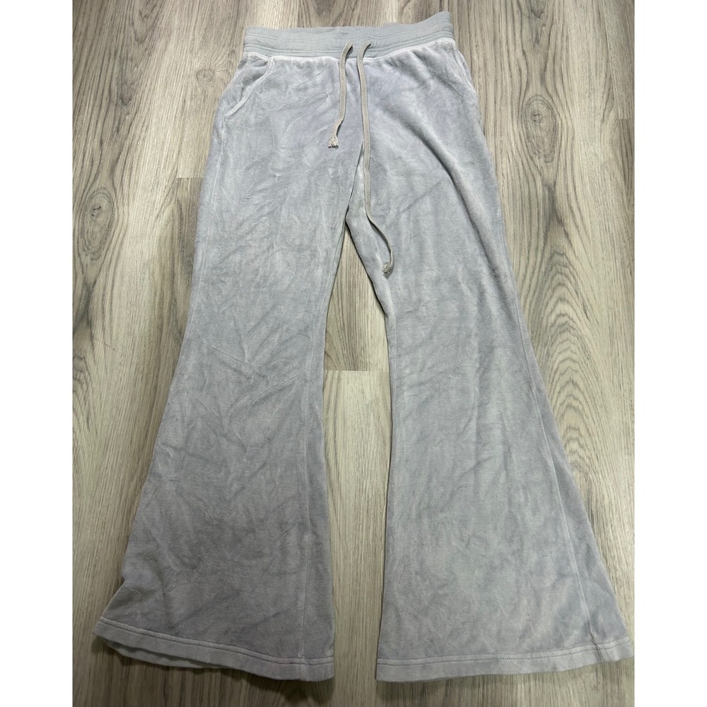 Aerie Womens Velour Flare Sweatpants Cotton Blend Medium silvery blue lounge